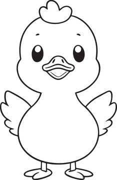 recommend clip art: A cute cartoon duck with a black beak and white feathers