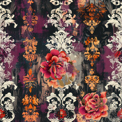 Vintage Victorian Floral Seamless Pattern Wallpaper