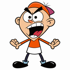 A Carton flat character vector shouting with angry mode (5)