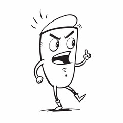 A Carton flat character vector shouting with angry mode (3)