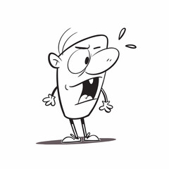 A Carton flat character vector shouting with angry mode (19)