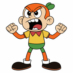 A Carton flat character vector shouting with angry mode (25)