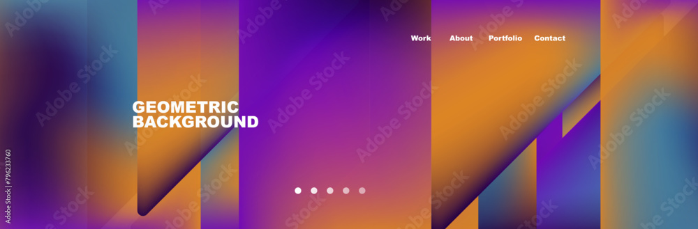 Poster it is a geometric background with a purple and orange gradient . high quality
