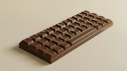 Chocolate keyboard creative advertising. Chocolate bar as computer keyboard banner