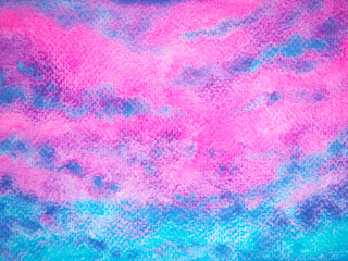 blue, pink, purple color sky nature sunlight day bright light cloud outdoor landscape heaven background art watercolor painting illustration design sweet colorful hand drawing scene horizon scenic