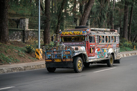 Baguio, Benguet, Philippines - April 1, 2024 - Traditional Jeep Jeepney 