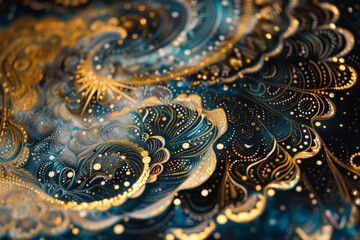 Obraz premium Zoom in on the detailed patterns of a celestial glow illuminating the night sky 