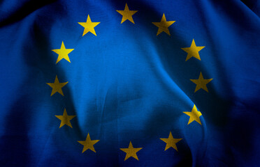 image of a waving European Union flag - obrazy, fototapety, plakaty