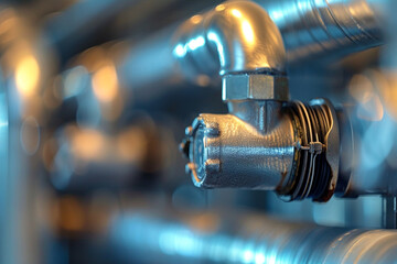 Zoomed-in image of a heat exchanger in a HVAC system, highlighting the thermal transfer process 