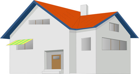 Modèle de maison individuelle sur fond blanc	