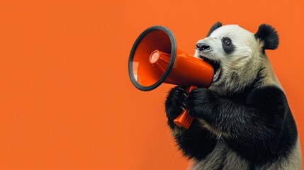 Panda orator megaphone announcement