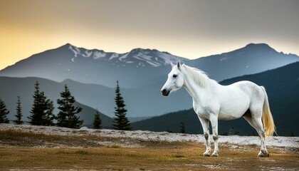horse in the mountains