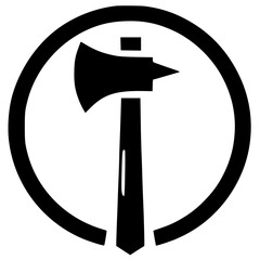 The silhouette of the ax logo is simple and elegant