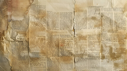 Newspaper paper grunge vintage old aged texture back, generative ai