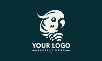 Fototapeta premium Parakeet bird logo icon vector image Parrot Logo Design Vector