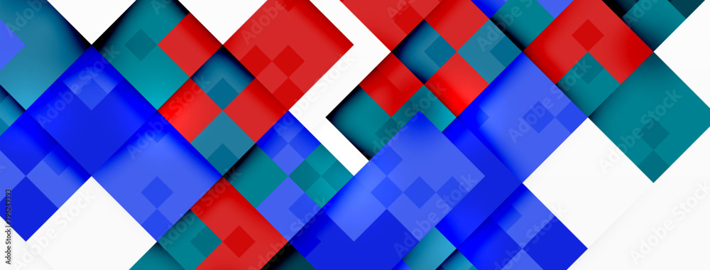 Aufkleber a vibrant colorfulness of red, blue, and green geometric pattern on a white background. the azure re