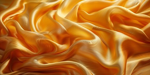 Soft satin drapery in gold exudes elegance with its smooth texture and flowing curves.