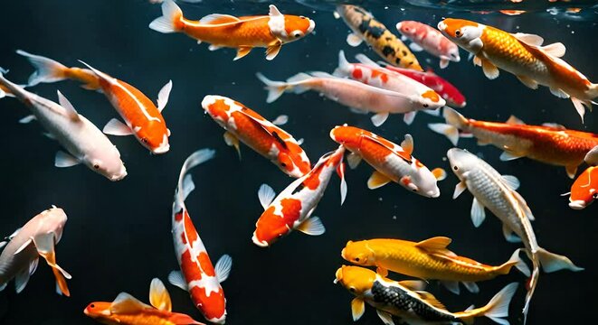 Koi fish in a lake.