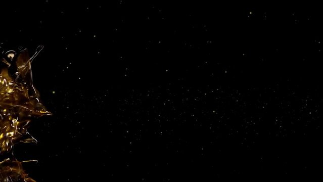 dance of a character made of glowing paint on a black background