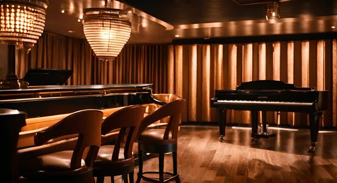 Interior of a jazz club.
