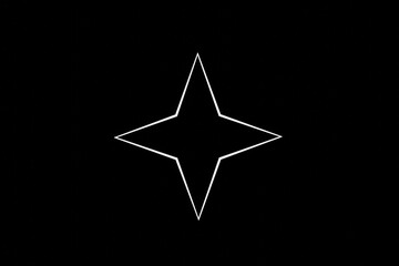 Obraz premium black and white star, white 