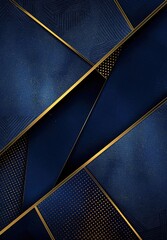 Elegant Dark Blue Background with Golden Lines