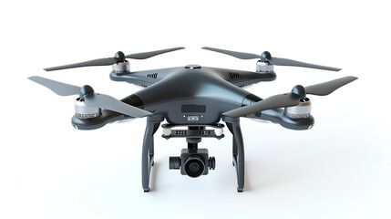 New dark grey drone quadcopter with digital camera, generative ai