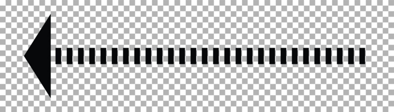 recommend clip art: Long arrow. Straight long arrow, left thin line, black cursor, horizontal element, thick pointer vector icon isolated on white background. Black long arrow icon. EPS 10.