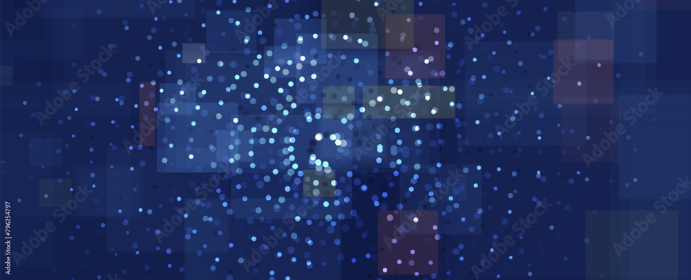 Aufkleber Abstract Technology Digital Circles of Particles. Futuristic Background. Big Data Visualization. Cyber Concept.