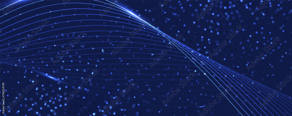 Aufkleber Abstract Technology Digital Circles of Particles. Futuristic Background. Big Data Visualization. Cyber Concept.
