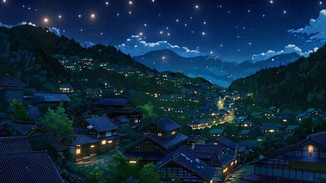 video night view in the village