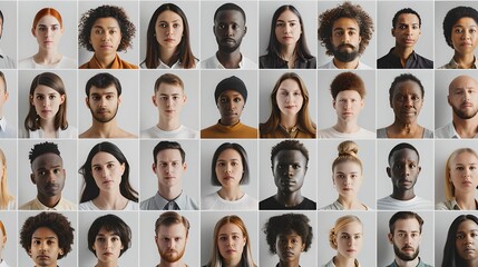 Diverse Group of Individuals Portraying Unity and Inclusiveness. Modern and Simple Aesthetic Captured in Photograph. Perfect for Themes of Diversity and Teamwork. AI