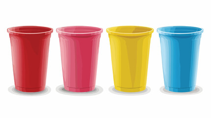 Plastic cups on white background Vectot style vector