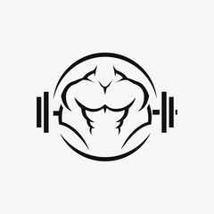 Minimalist Gym or Fitness Logo Vector Illustration