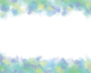 Fototapeta na wymiar 水彩で描いた梅雨色のフレーム背景