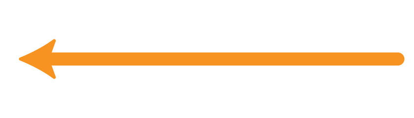 Obraz premium Orange long arrow icon symbol , arrow vector , orange arrow.