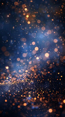 Blue and gold Abstract background and bokeh on New Year's Eve. AI generative.