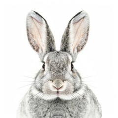 Obraz premium portrait single cat, rabbit on white background