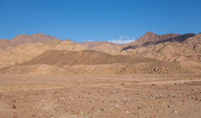 View of desert mountain landscape