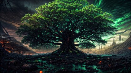 未来の巨大な木,Generative AI AI画像
