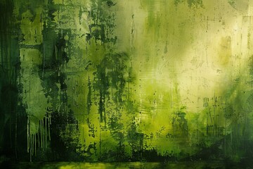 The dance of light and shadow across a canvas of rich, verdant hues and textured layers in a stylish green grunge composition.