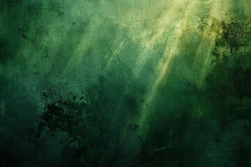The dance of light and shadow across a canvas of rich, verdant hues and textured layers in a stylish green grunge composition.