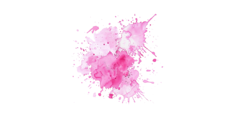 pink watercolor splashes, pink ink splash on white background