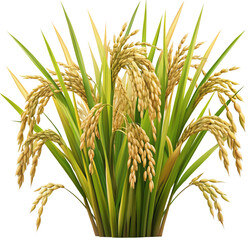Illustration of rice plant, generative ai