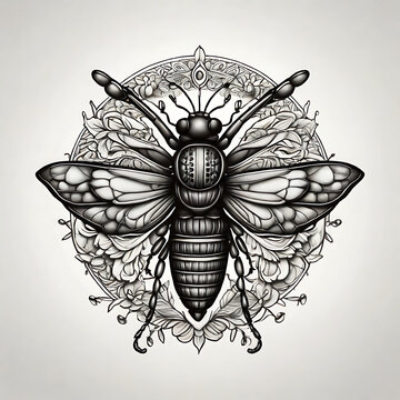firefly in black and white