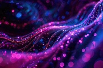 Abstract background with purple and blue blurry lights. Suitable for various design projects