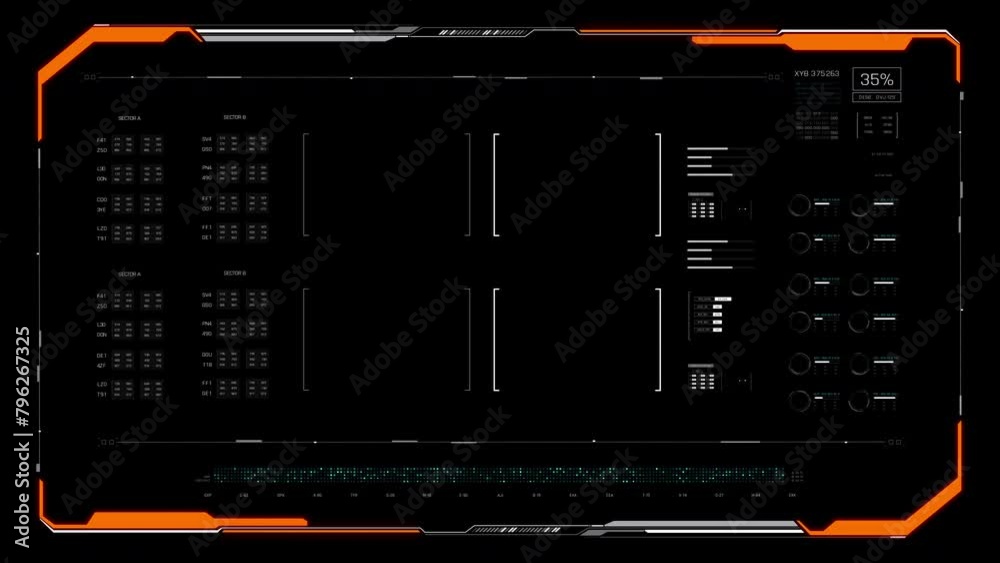 Poster abstract background video overlay futuristic hud head up display interface template with basic geome