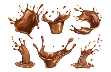 Illustration of a splashing liquid like melted chocolate