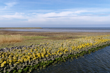 Landscape and views in the town of Den Oever, North Holland. Western Eruopa.