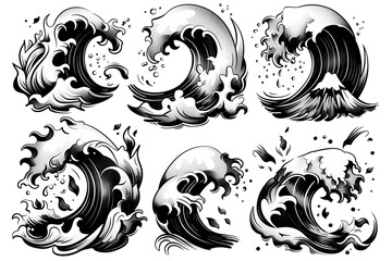 Splashing Waves Collection, Dynamic Ocean Art
